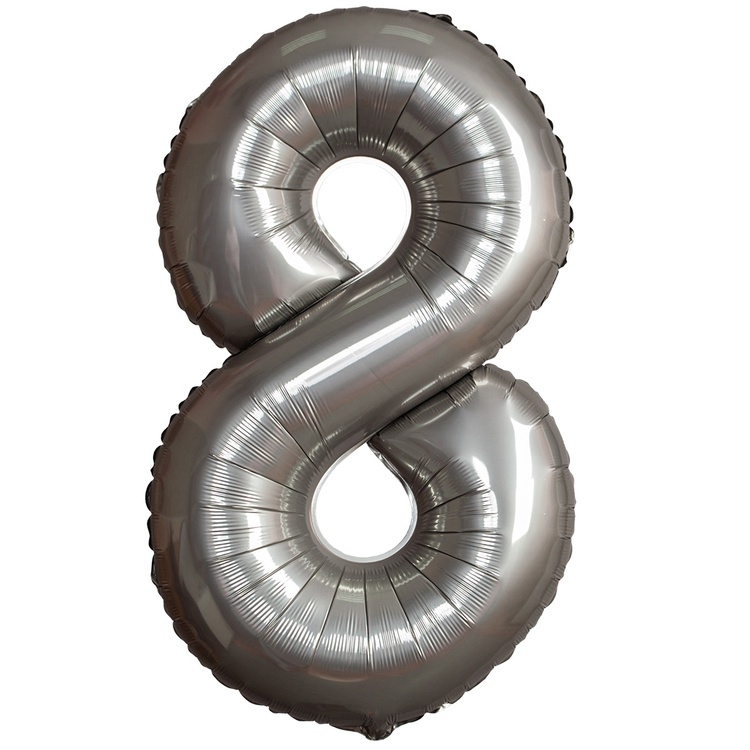 Шар Цифра "8" Slim Лунное Серебро / Moonlight Silver (в упаковке)   